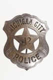 Obsolete Michigan City Indiana Police Badge #12