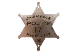 Obsolete Michigan City IN Jr. Bicycle Police Badge