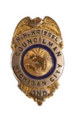 Named Obsolete Michigan City IN Councilman Badge
