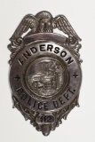 Obsolete Anderson Indiana Police Badge #112