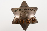 Early East Chicago Indiana Pie Plate Police Badge