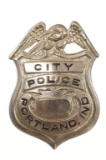 Obsolete Portland Indiana City Police Hat Badge