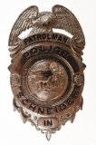 Obsolete Schneider Indiana Police Patrolman Badge