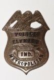 Obsolete Elkhart Indiana Metropolitan Police Badge