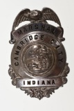 Obsolete Cambridge Indiana Marshal Badge