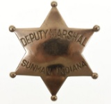 Obsolete Sunman Indiana Deputy Marshal Badge