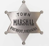 Obsolete Patriot Indiana Town Marshal Badge