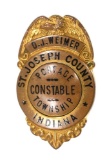 Named Obsolete Portage Twp Indiana Constable Badge