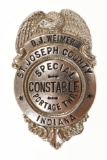 Named Obsolete Portage Twp Indiana Constable Badge
