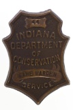Early Obsolete Indiana Game Warden Service Badge