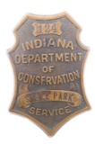 Obsolete Indiana State Park Service Hat Badge #124
