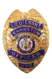 Obsolete Evanston Wyoming Police Lieutenant Badge