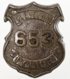 Obsolete Cleveland Ohio Police Badge #653
