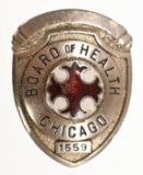 Obsolete Chicago Board Of Health Badge #1559