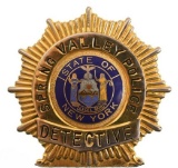 Obsolete Spring Valley NY Police Detective Badge