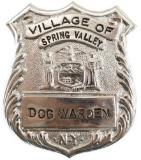 Obsolete Spring Valley New York Dog Warden Badge