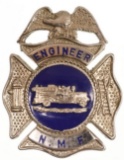 Obsolete N.M. Fire Department Engineer Hat Badge