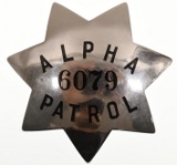 Obsolete Alpha Patrol No. 6079 Badge