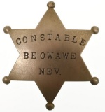 Early Obsolete Beowawe Nevada Constable Badge