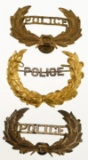 (3) Early Obsolete Police Hat Badges