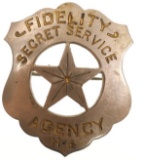 Obsolete Fidelity Secret Service Agency Badge