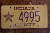 Obsolete Indiana Sheriffs Department License Plate