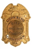 Named Obsolete Johnstown Pa. City Council Badge