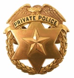 Obsolete Private Police Hat Badge