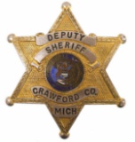 Obsolete Crawford County MI Deputy Sheriff Badge