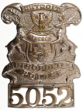 Obsolete Detroit Michigan Police Hat Badge #5052