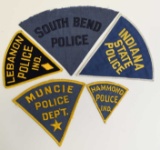 (5) Mixed Indiana Police Shoulder Patches