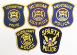 (5) Mixed Michigan Police Shoulder Patches