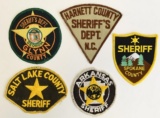 (5) Mixed County Sheriff Dept. Shoulder Patches