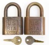 (2) Bureau Of Industrial Alcohol Locks With Keys