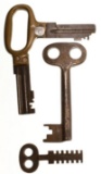 (3) Vintage Jail Keys From Illinois Prison System
