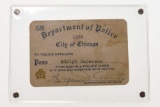 1925 Chicago Police Dept. Police Line Pass
