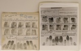 Vintage Hobart Indiana P.D. Fingerprint Charts