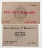Les Sheridan Merrillville  Police Business Card