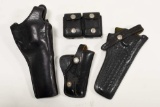 Lot Of Vintage Leather Holsters And Ammo Pouch