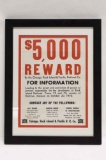 Framed 1970 Rock Island Railroad Wanted Poster
