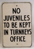 Vintage Police Turnkeys Office Sign