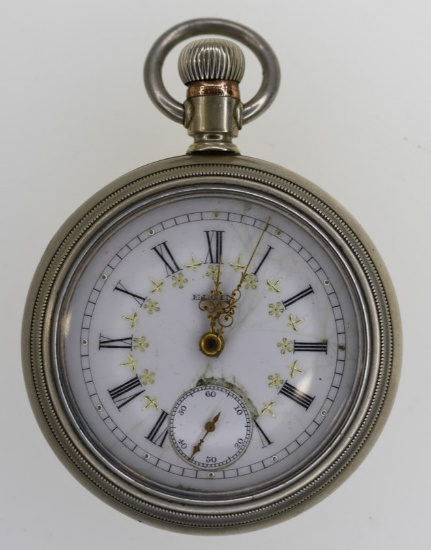 1899 Elgin 15 Jewel Fancy Face Pocket Watch