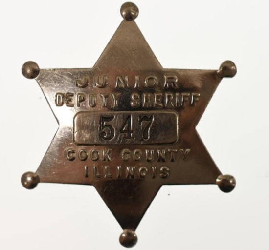 Obsolete Cook Co. ILL. Junior Deputy Sheriff Badge