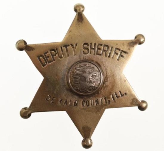 Early Obsolete DeKalb Co. ILL Deputy Sheriff Badge