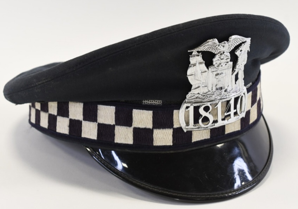 Vintage Obsolet Chicago Police Visor 