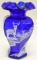 Fenton Mary Gregory Cobalt Blue Deer Vase