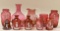 10pc. Antique Cranberry Mary Gregory Glass Items