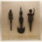 (3) Framed Antique African Hand Carved Figures