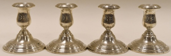 Set Of 4 Sinclair Sterling Silver Candleholders