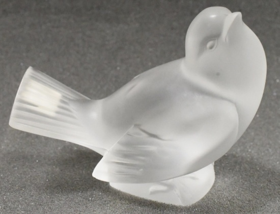 Lalique Crystal "Inquisitive Sparrow" Figurine